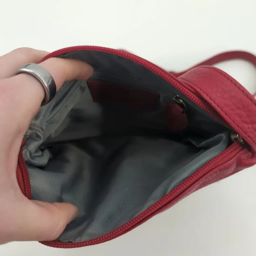 Osgoode Marley Bag Red Crossbody Leather Leaf Artisan